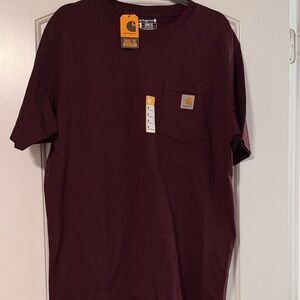 Carhartt Men's Burgundy Short Sleeve Pocket Tee